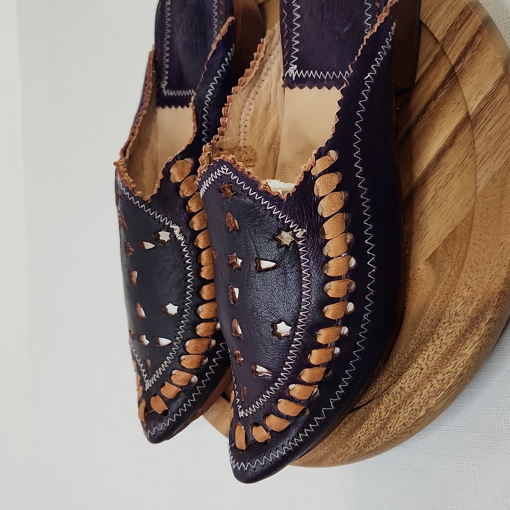 Vrai Cuir handmade pointy mules.Size 7 - Picture 4 of 7